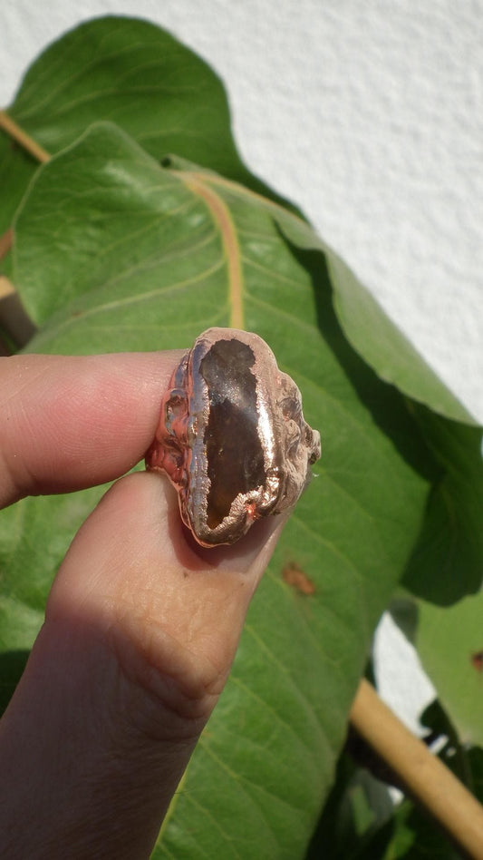 Citrine ring / Electroformed copper ring