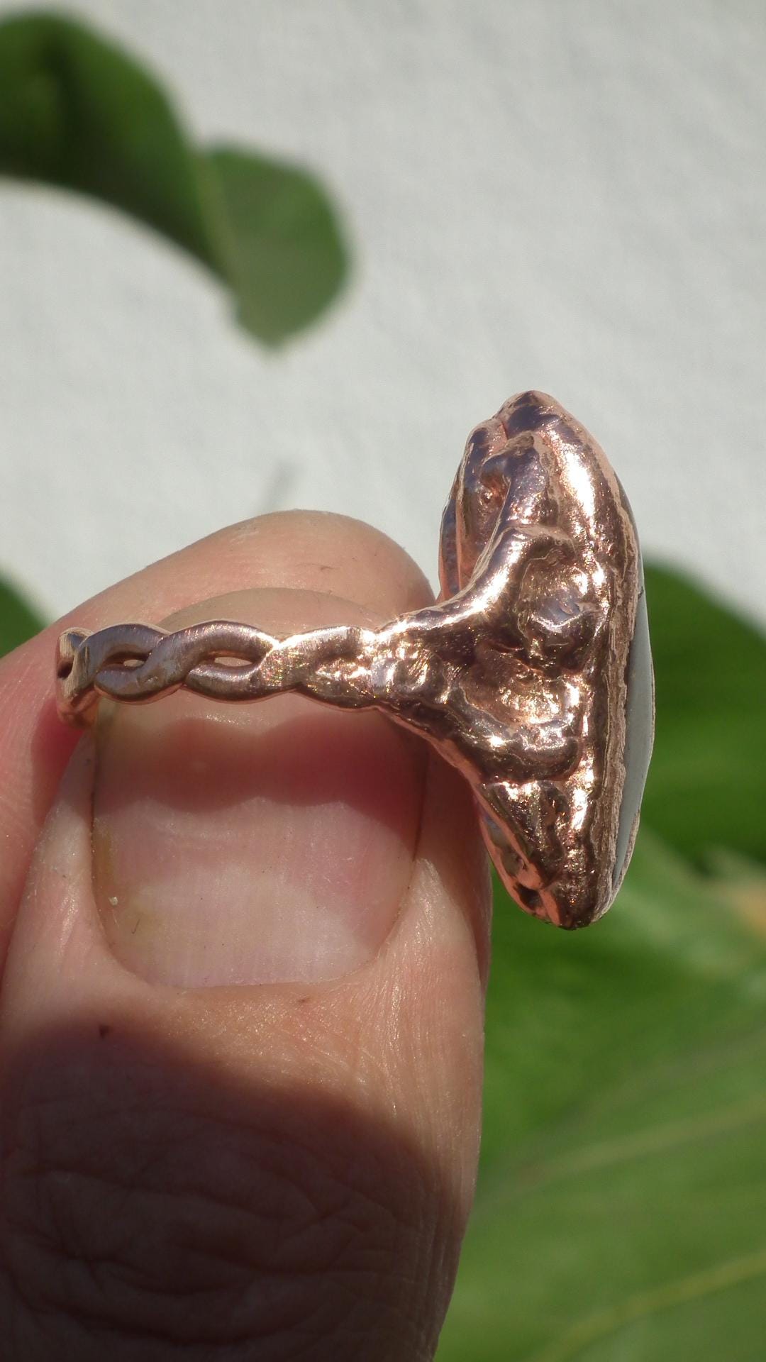 Citrine ring / Electroformed copper ring