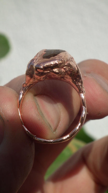 Citrine ring / Electroformed copper ring