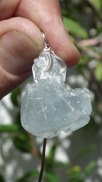 Celestite necklace / Celestite crystal / Blue celestite