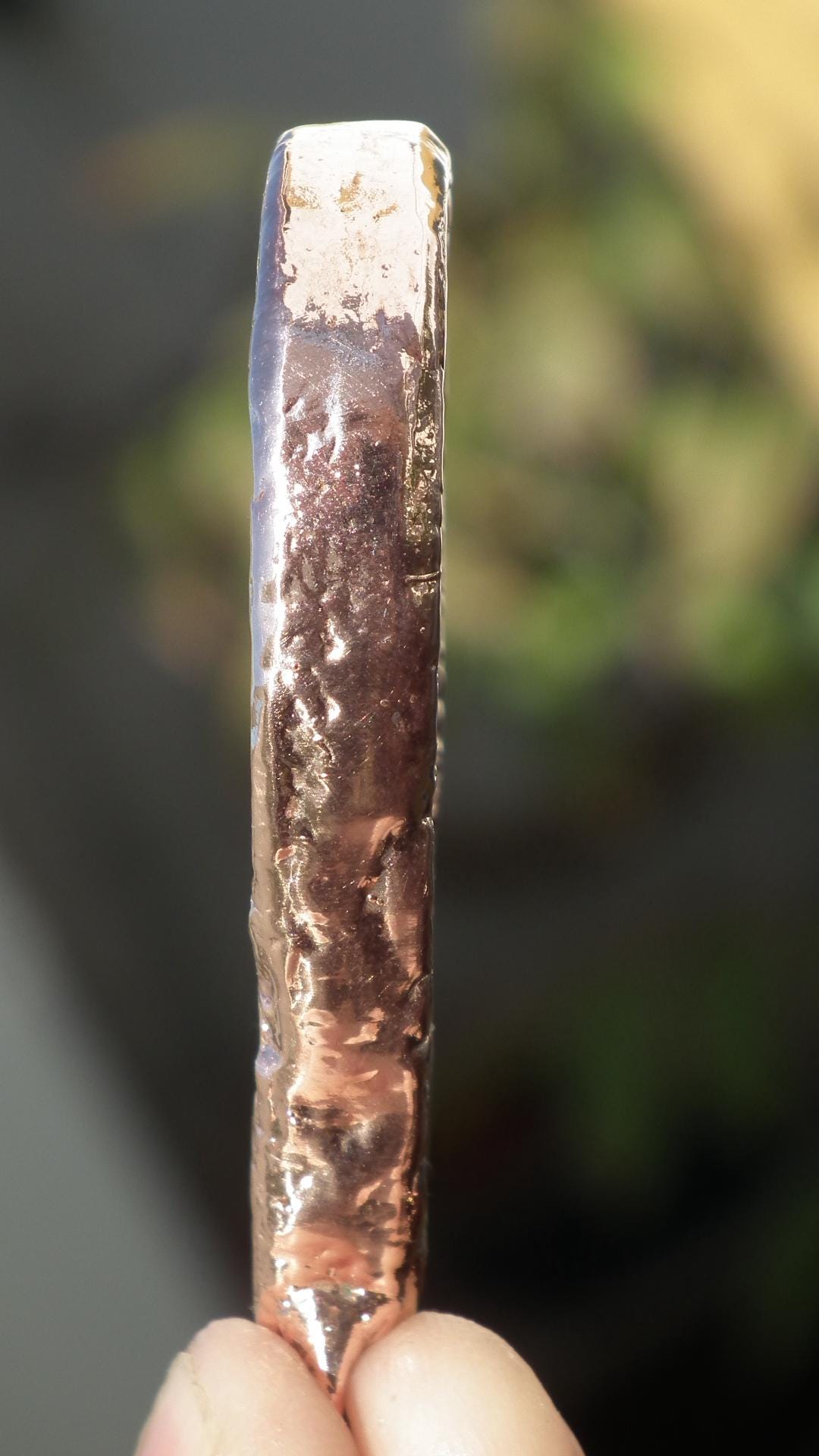 super 7 necklace // Amethyst cacoxenite //electroformed copper // Free Copper snake chain