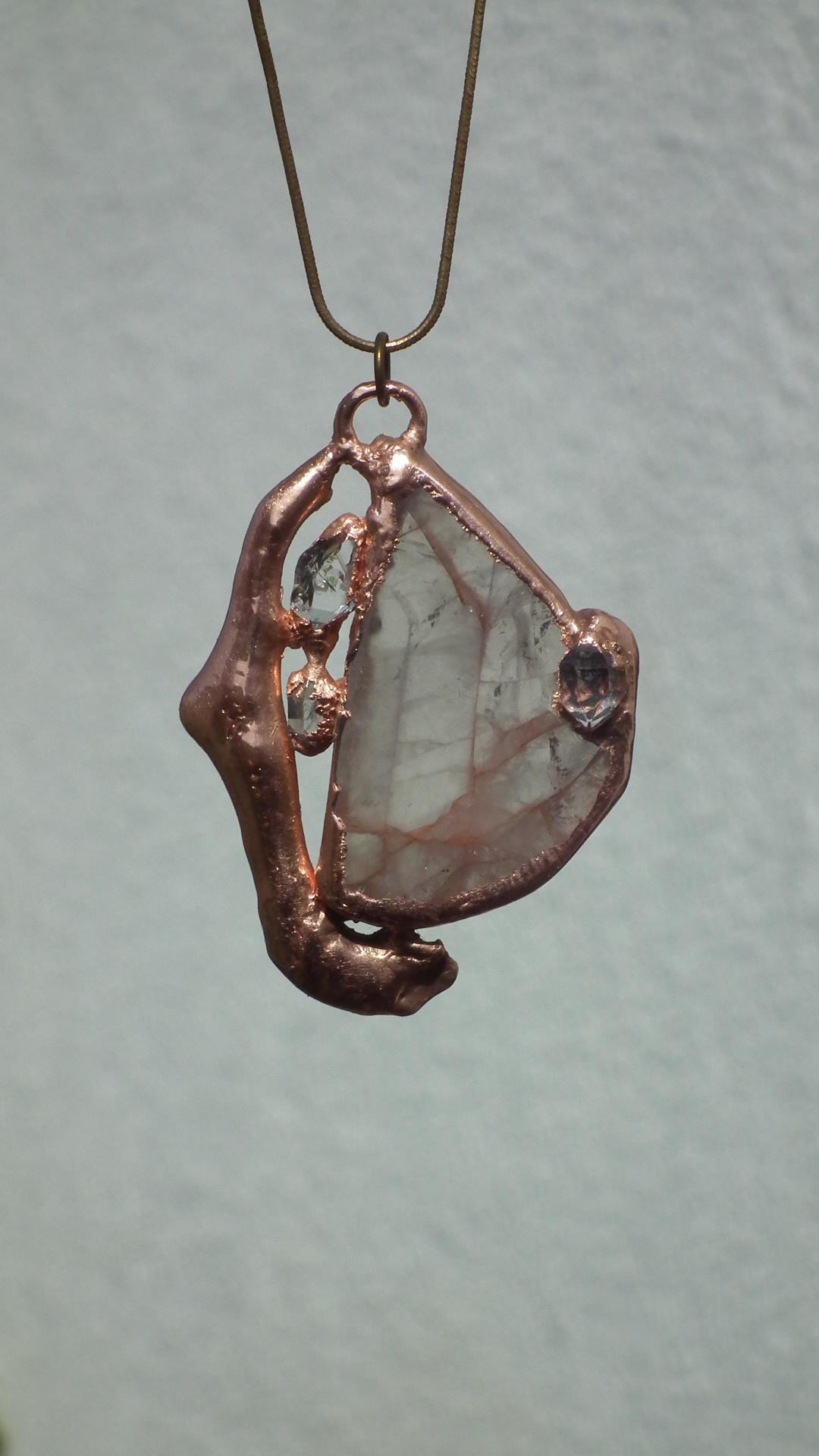 Copper formed Golden Healer Red pendant