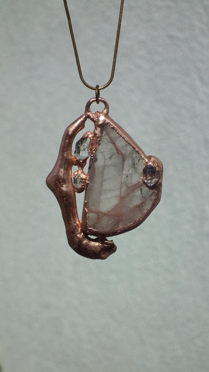 Copper formed Golden Healer Red pendant