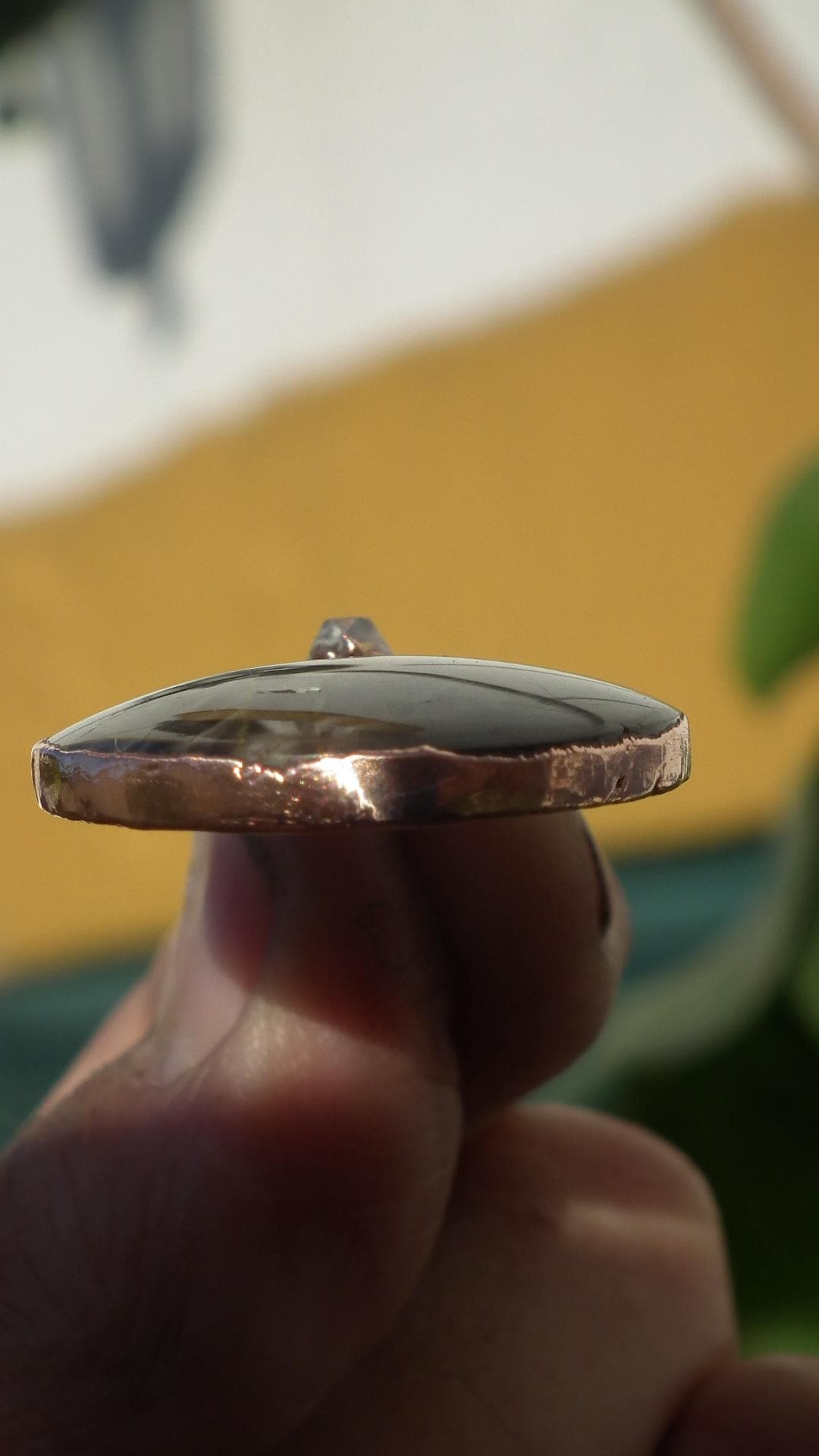 Black moonstone pendant black // Moonstone jewelry // Electroformed copper