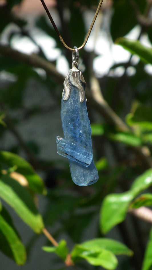 blue kyanite necklace / Polished Blue Kyanite