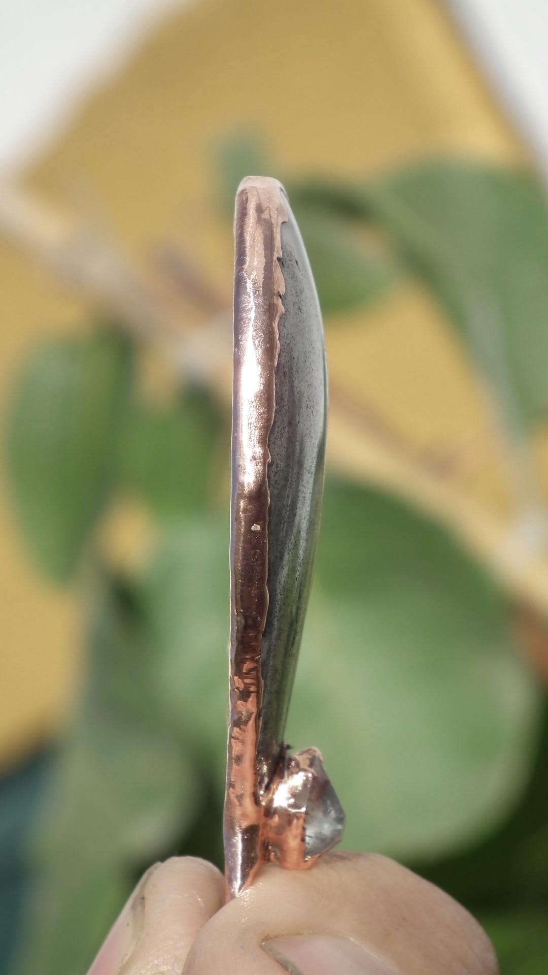 Copper Peruvian opal // Pink opal necklace With Celestite