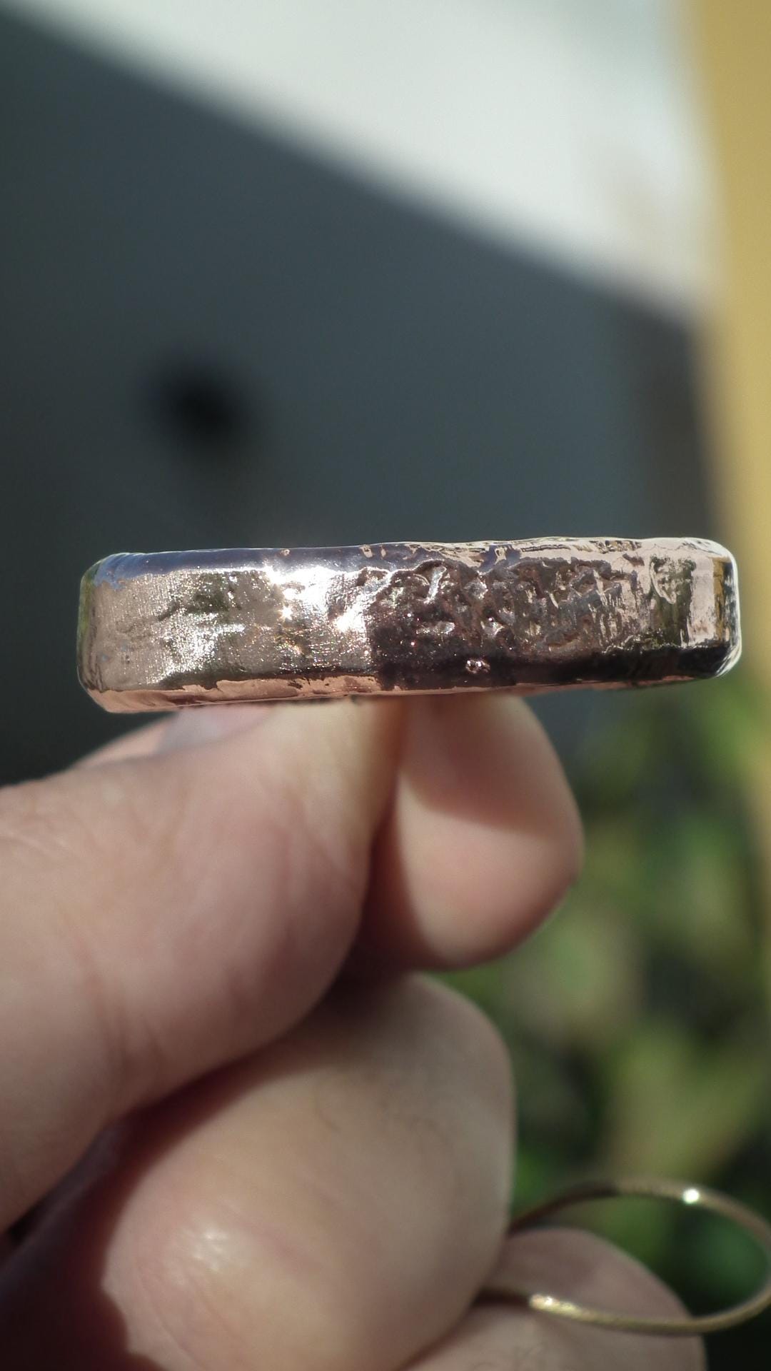 super 7 necklace // Amethyst cacoxenite //electroformed copper // Free Copper snake chain