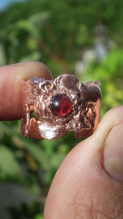 Garnet ring / mens garnet ring / red garnet ring