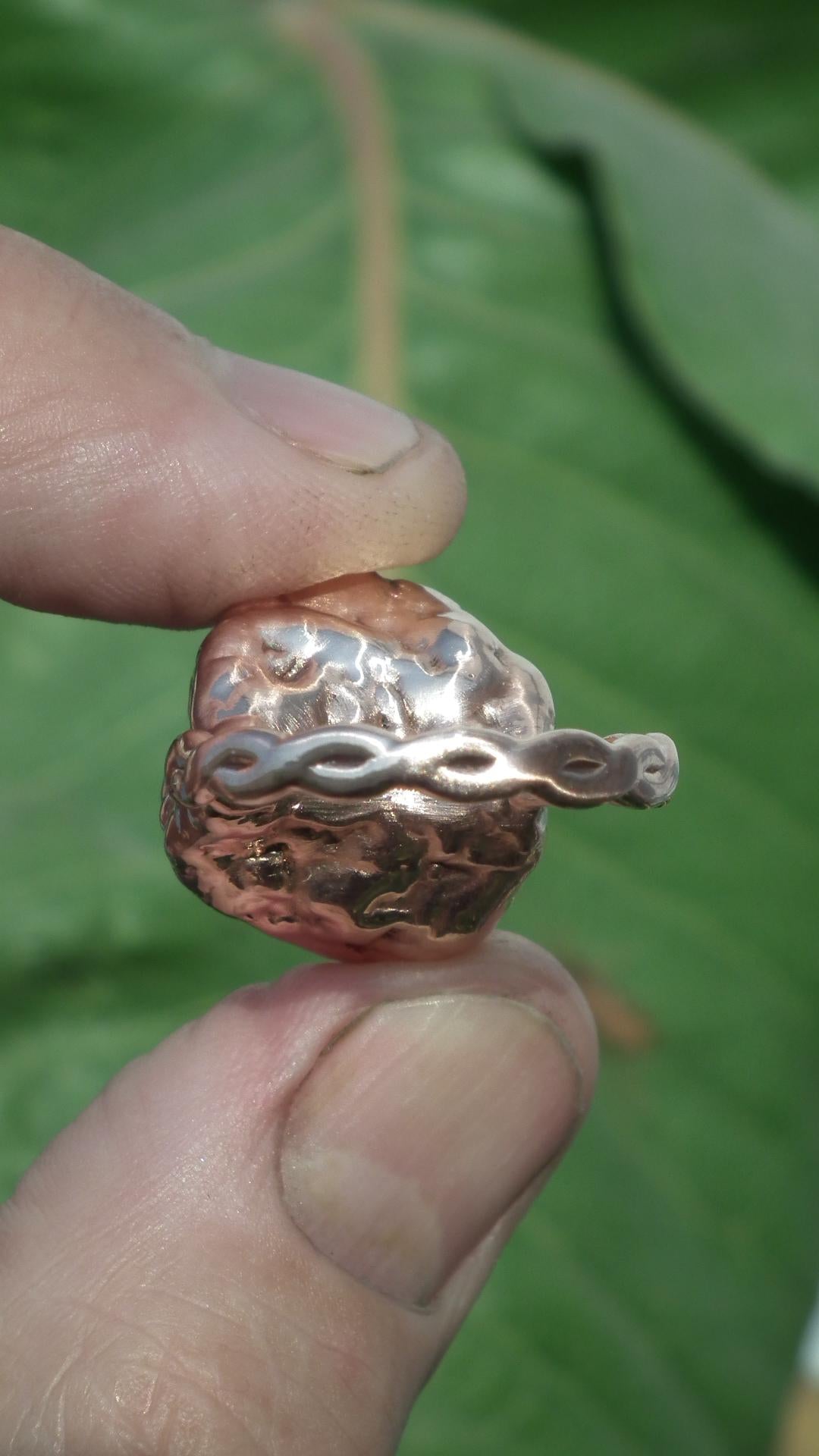 Herkimer diamond ring / herkimer ring / Electroformed Copper