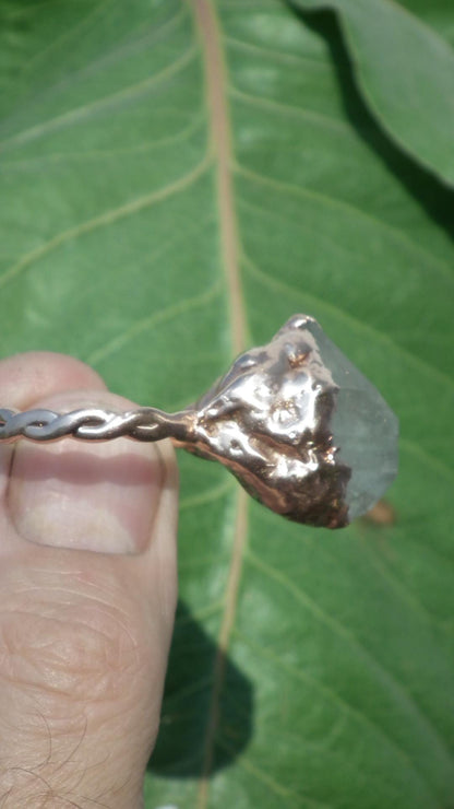 Herkimer diamond ring / herkimer ring / Electroformed Copper