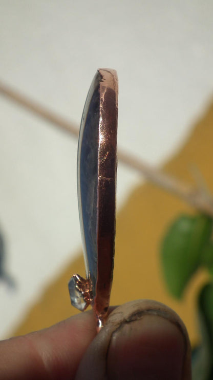 Black moonstone pendant black // Moonstone jewelry // Electroformed copper