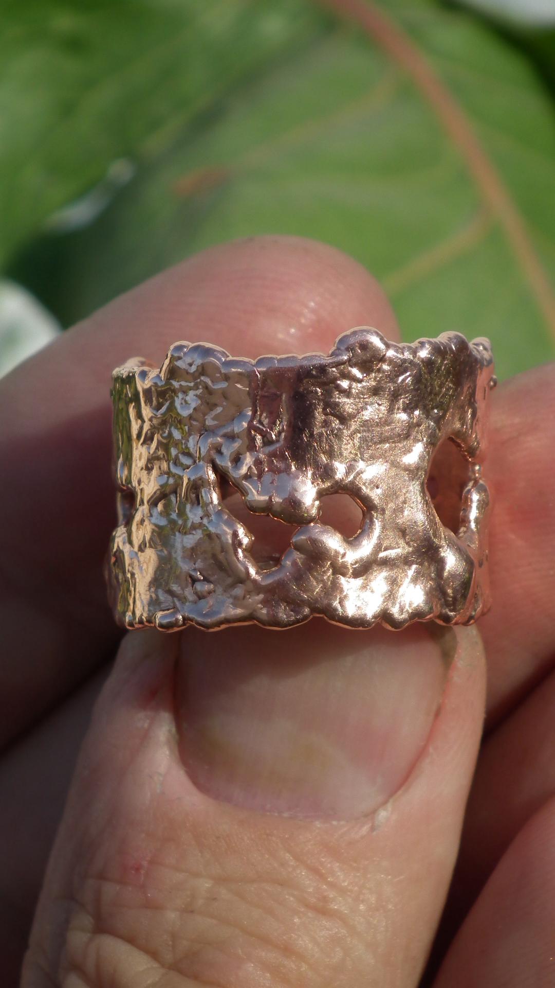 Electroformed Copper Herkimer diamond ring