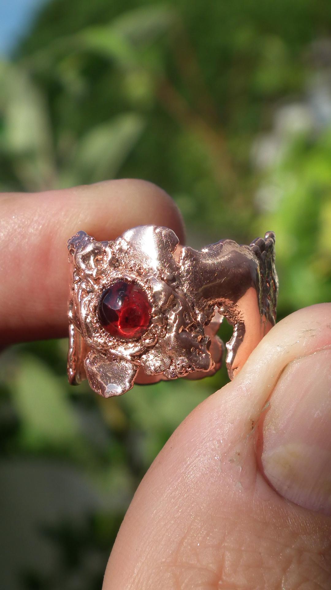 Garnet ring / mens garnet ring / red garnet ring