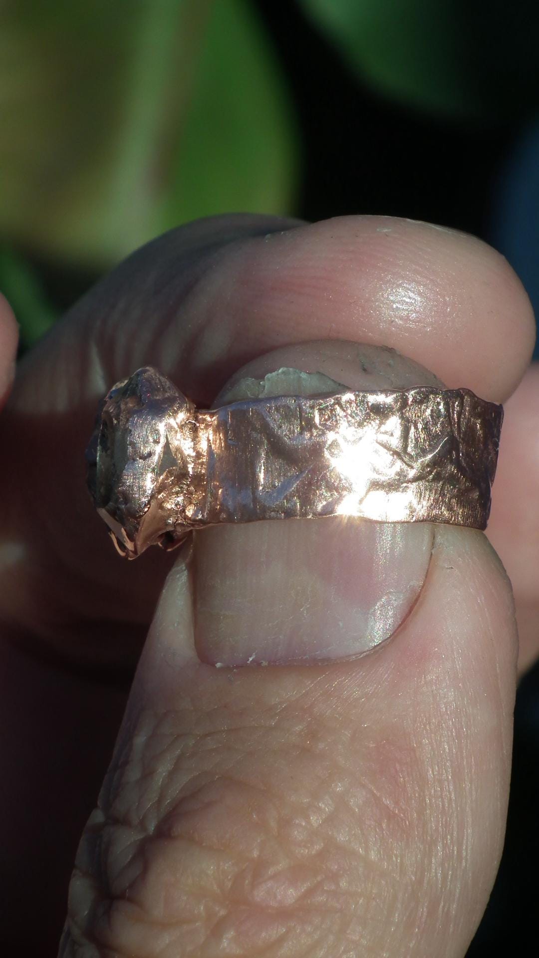 Electroformed Copper Herkimer diamond ring
