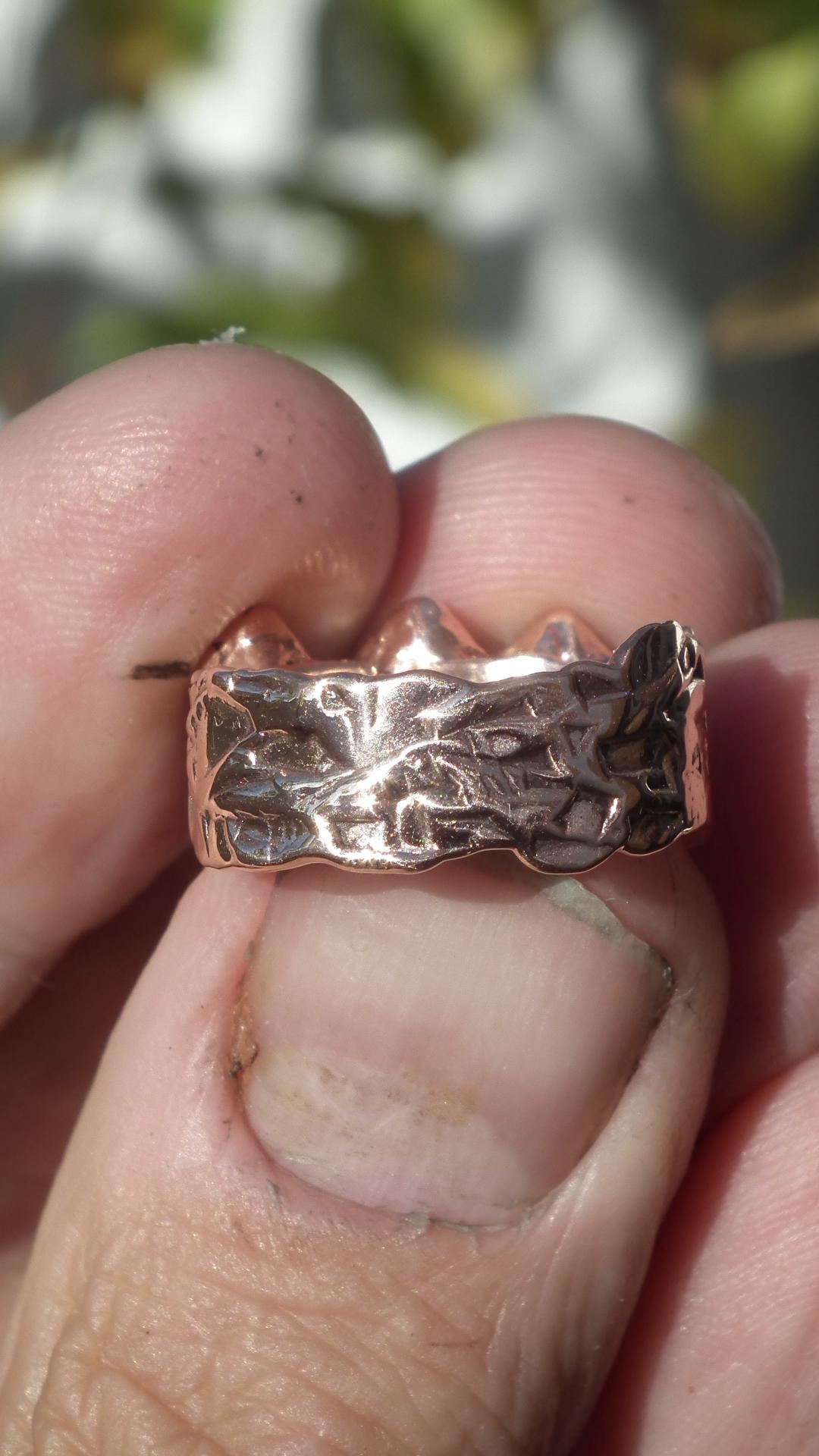 Electroformed Copper Herkimer diamond ring