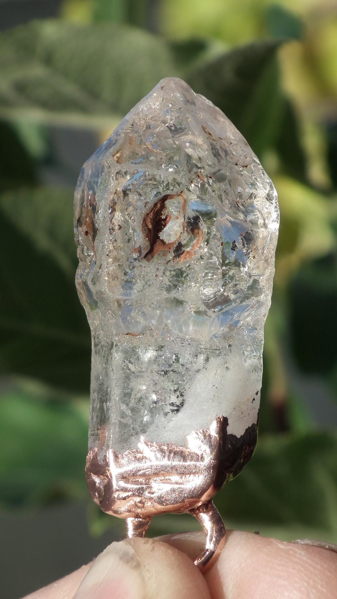 Hanger met uv-reactief kristal // Petroleumkwarts // Geëindigd kwarts