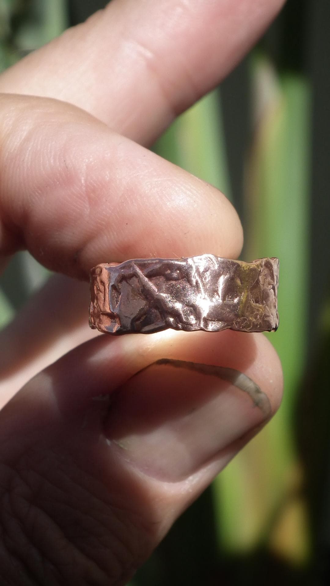 Black tourmaline ring / Electroformed copper