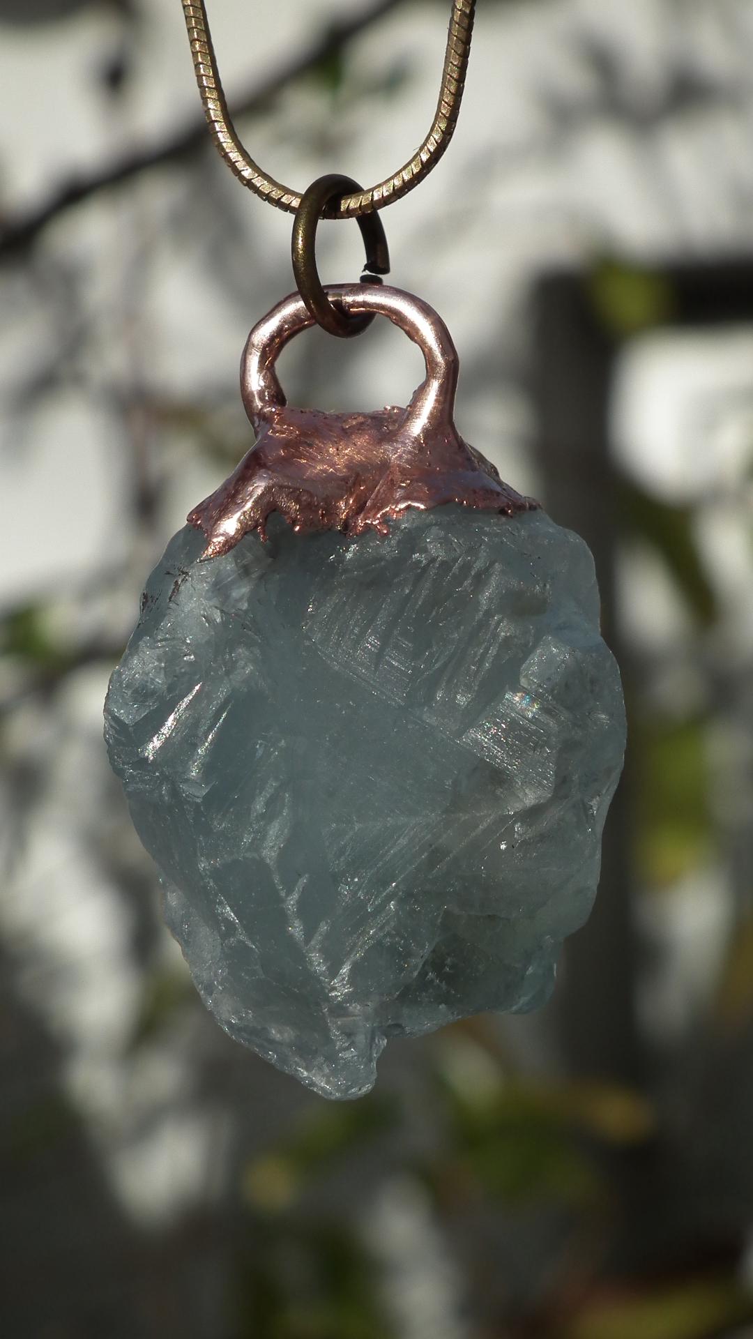 Electroformed Copper Celestine pendant