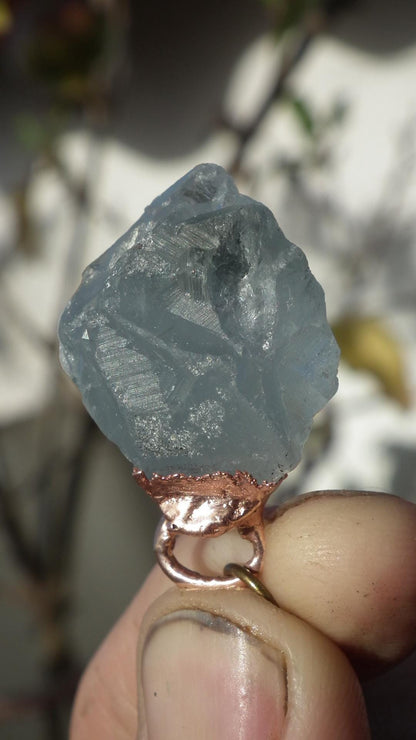 Electroformed Copper Celestine pendant