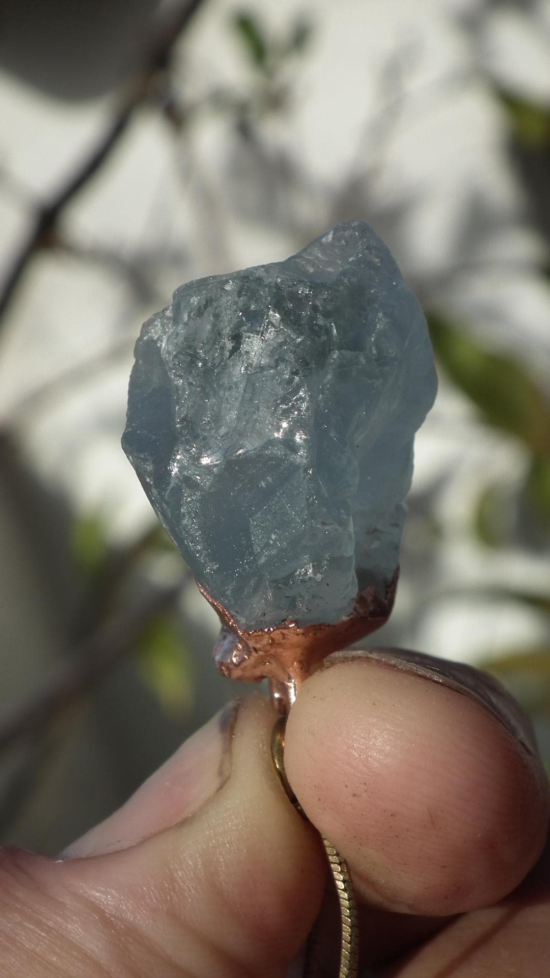 Electroformed Copper Celestine pendant