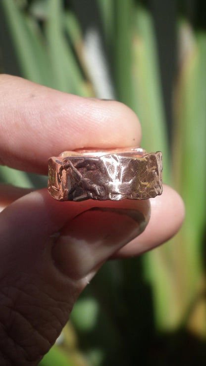 Black tourmaline ring / Electroformed copper