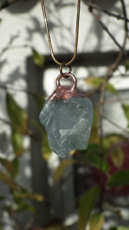 Electroformed Copper Celestine pendant