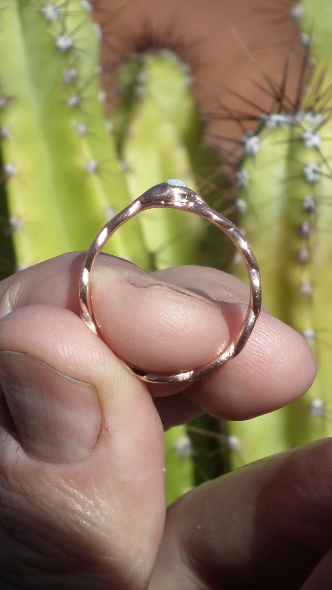 Handmade Copper ring with australian opal