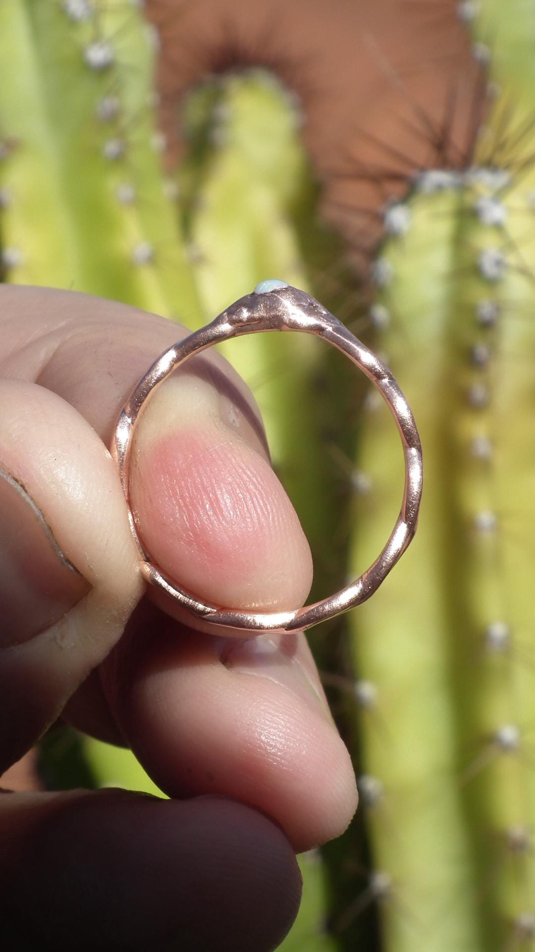 Handmade Copper ring with australian opal