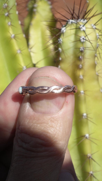 Handmade Copper ring with australian opal