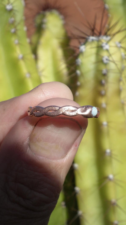 Handmade Copper ring with australian opal