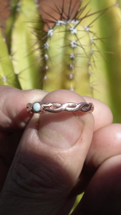 Handmade Copper ring with australian opal