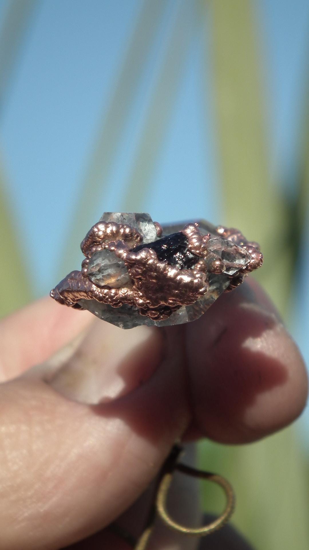 Genuine raw moldavite pendant