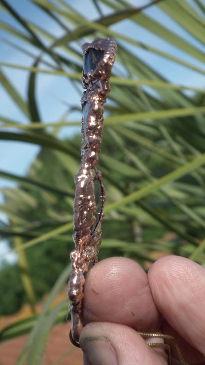 Blue kyanite pendant Electroformed Copper