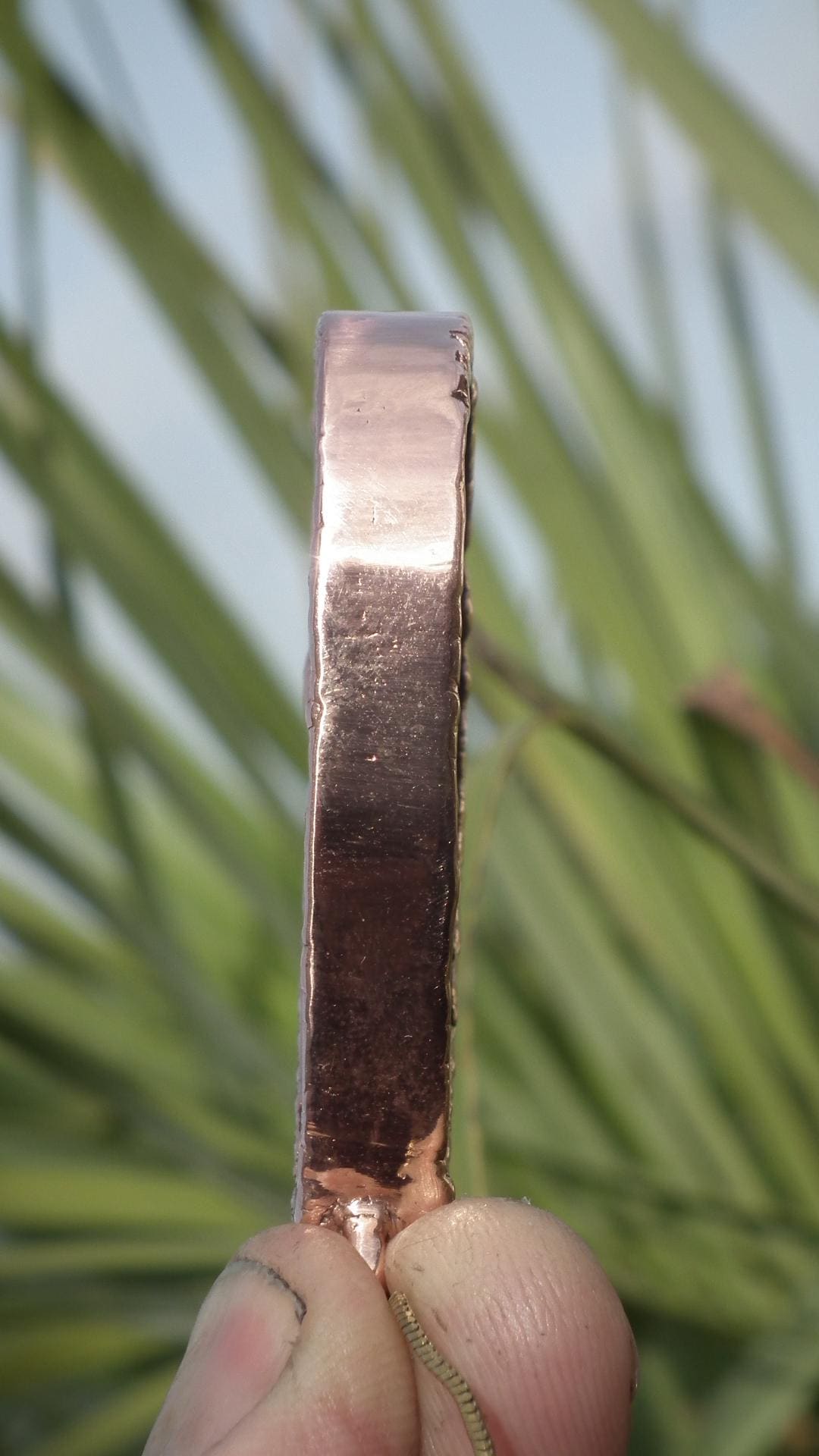 Tigers eye necklace Electroformed copper