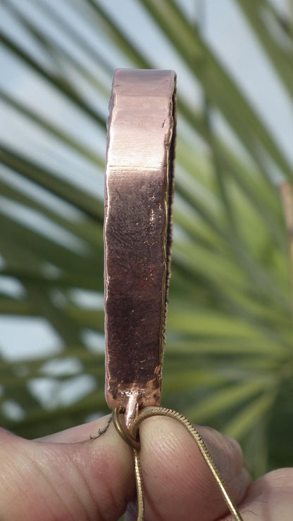 Tigers eye necklace Electroformed copper