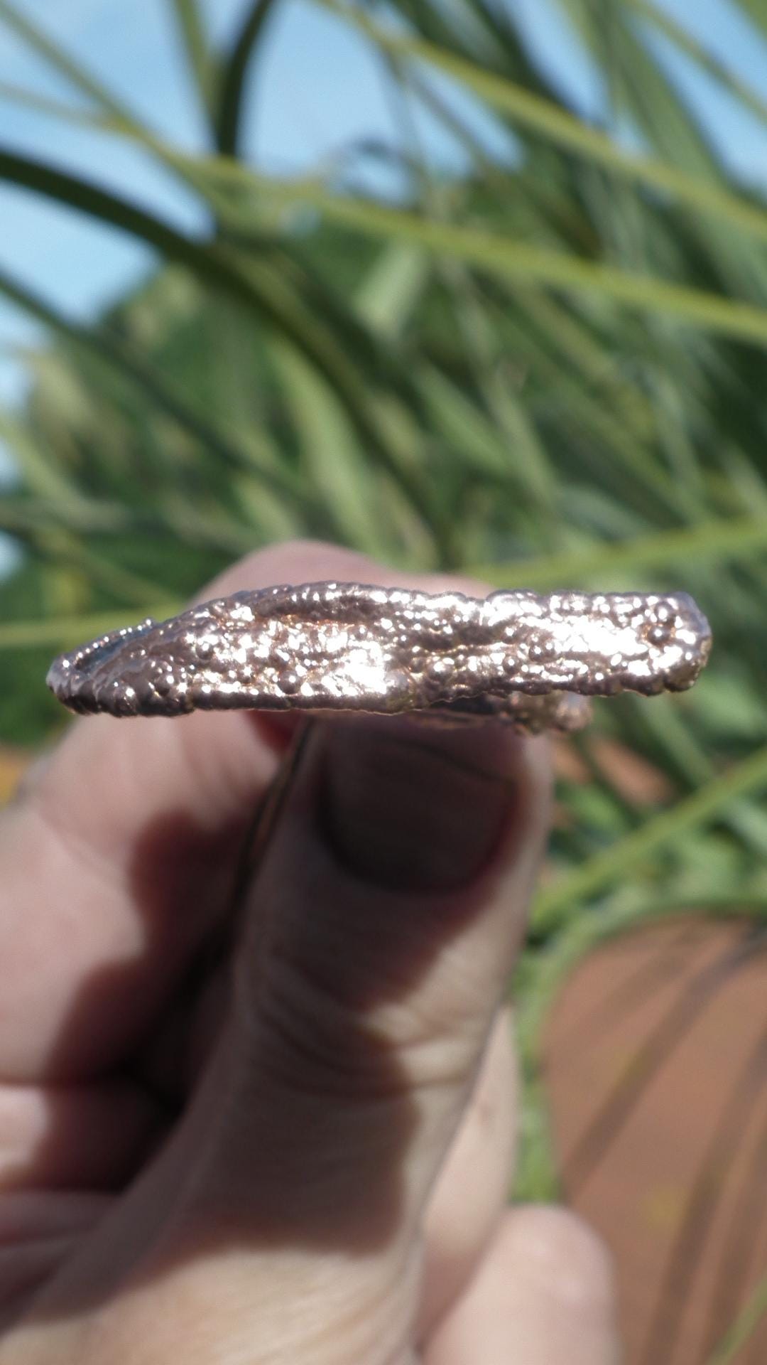 Blue kyanite pendant Electroformed Copper