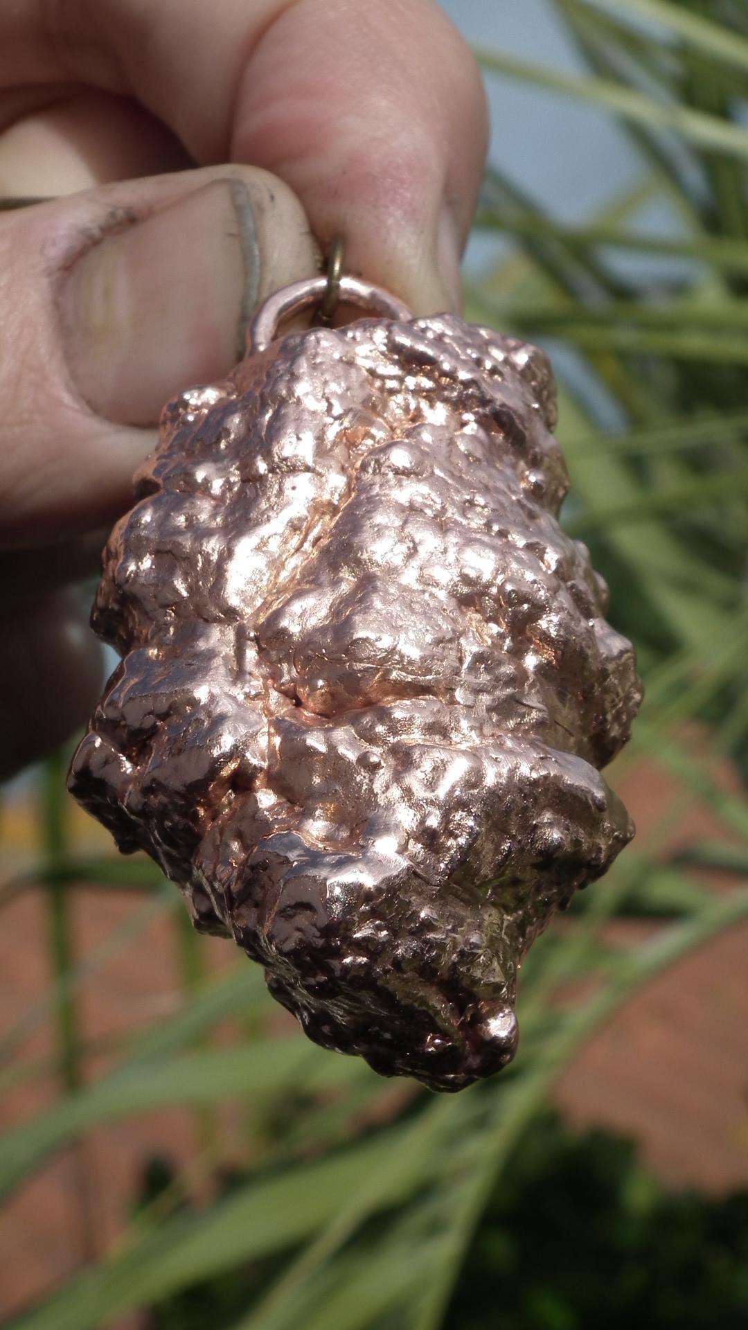 Electroformed copper Acorn pendant