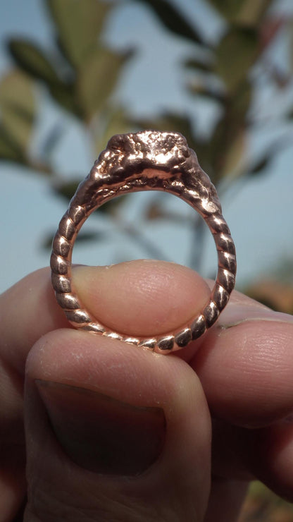 Electroformed Copper rough Lapis Lazuli ring