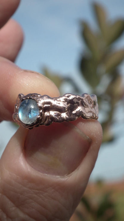 Moonstone ring // Electroformed copper