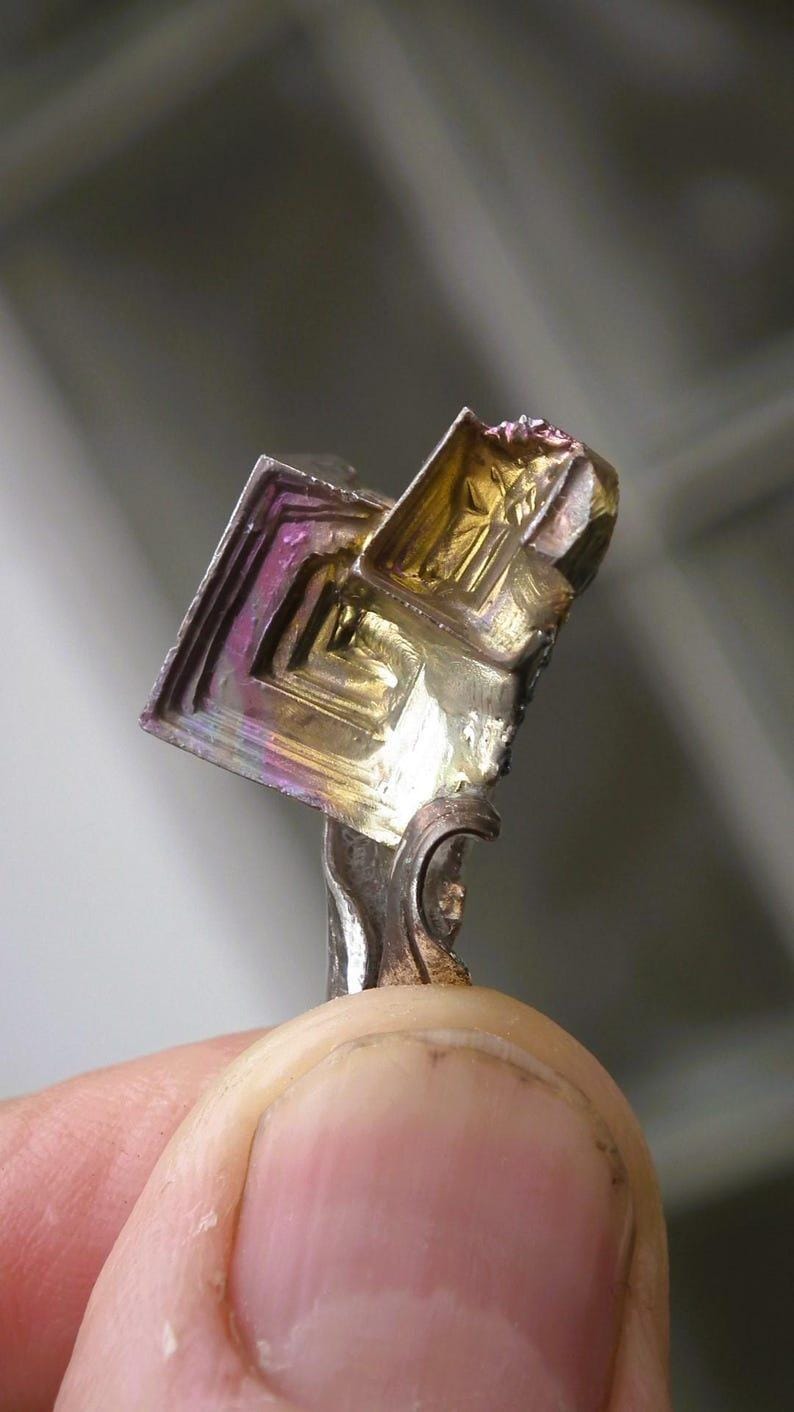 Bismuth pendant with silverplated bail
