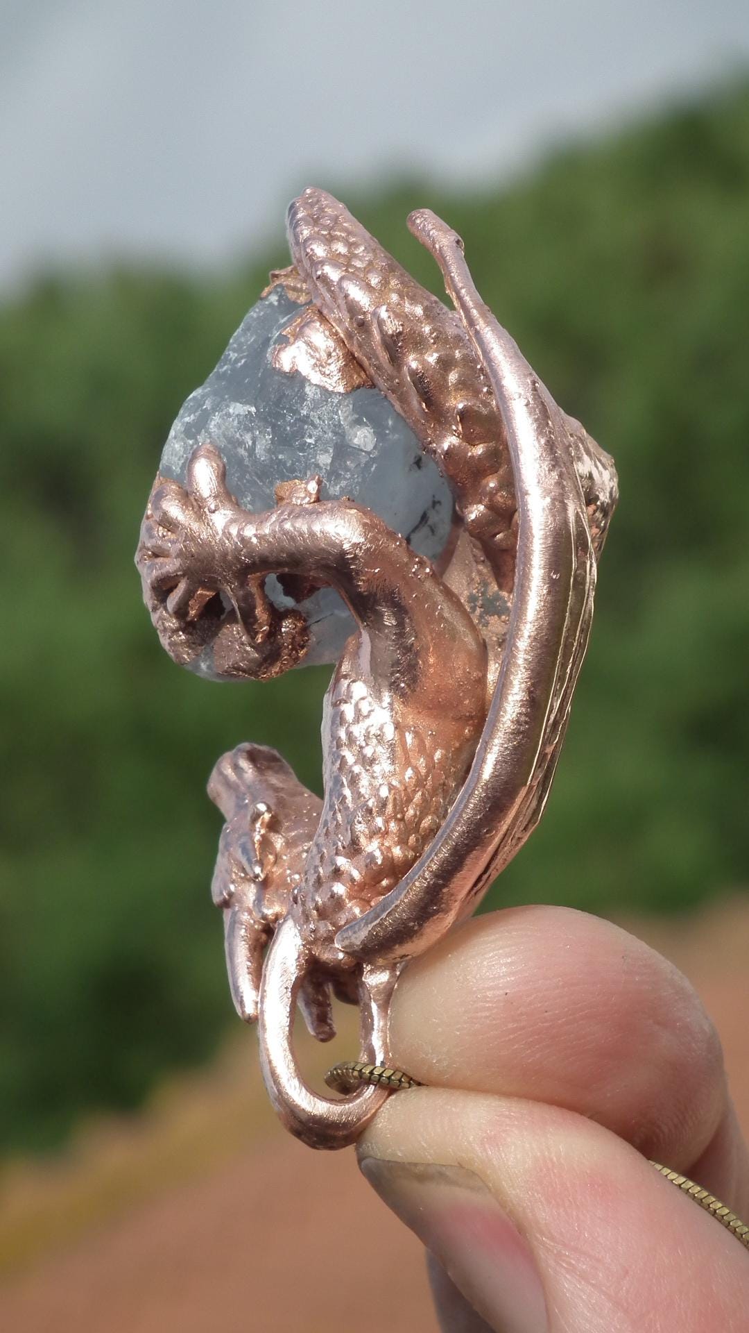 Dragon necklace with Celestite