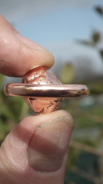 Herkimer diamond ring / herkimer ring / Electroformed Copper