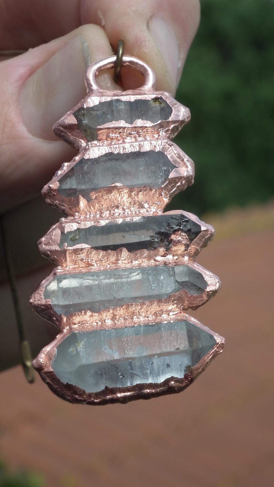 Double terminated Quartz pendant