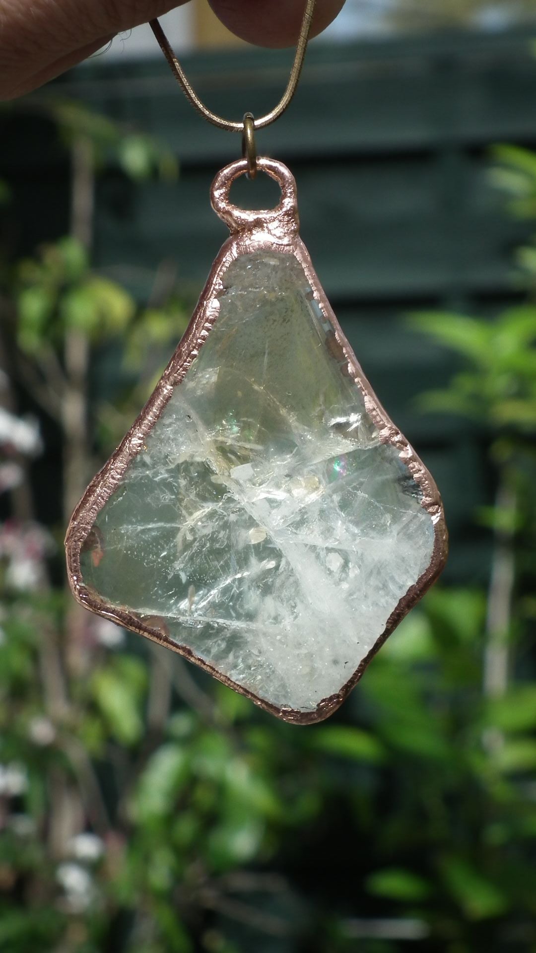 Citrine necklace with silver plated bail