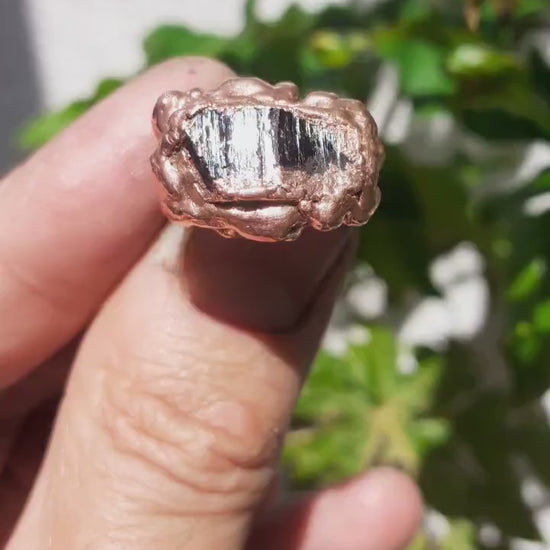 Black tourmaline ring / Copper ring