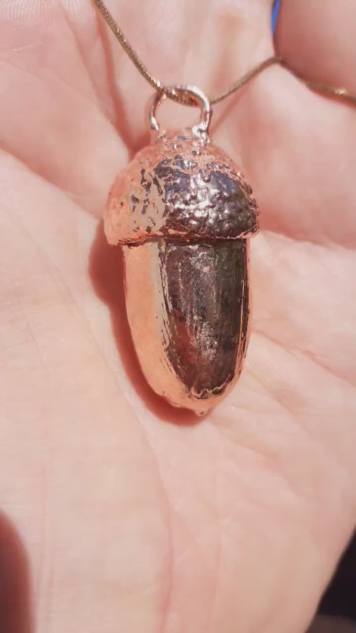 Electroformed copper Acorn pendant
