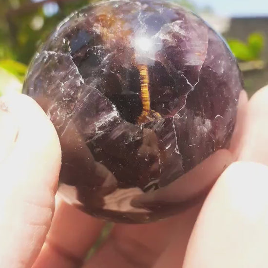 Super seven Sphere // amethyst cacoxenite // super 7 crystal // Melody stone