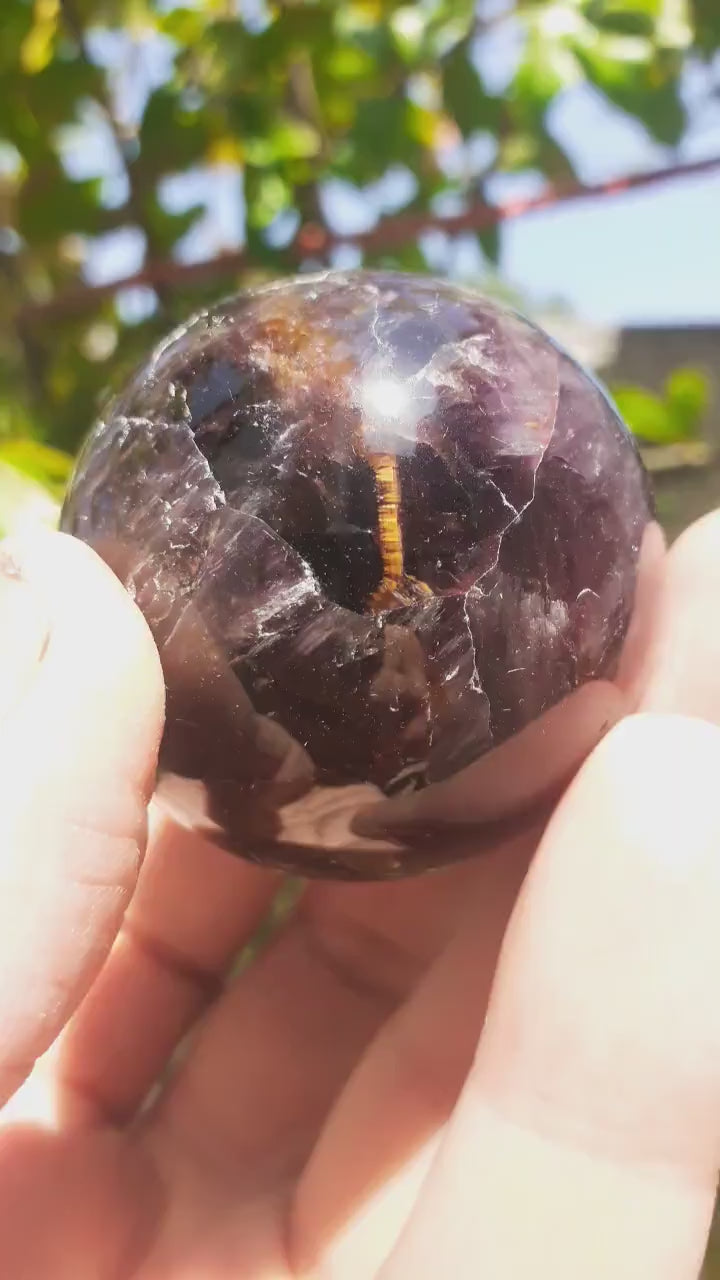 Super seven Sphere // amethyst cacoxenite // super 7 crystal // Melody stone