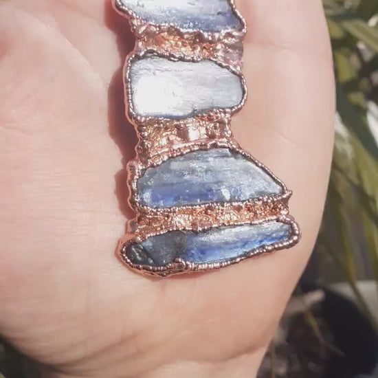 Blue kyanite pendant Electroformed Copper