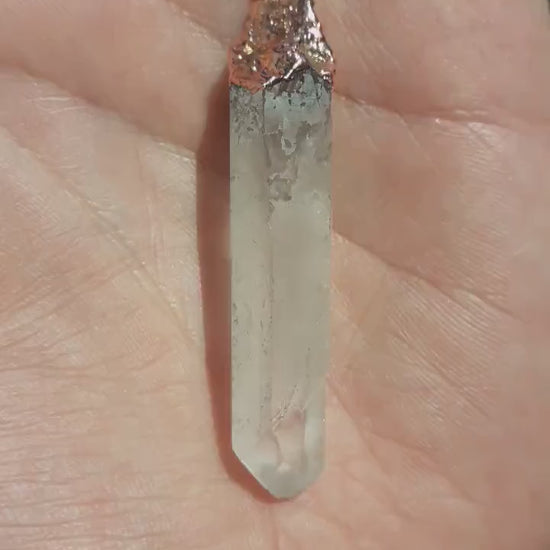 Electroformed Copper Crystal necklace // Crystal jewelry